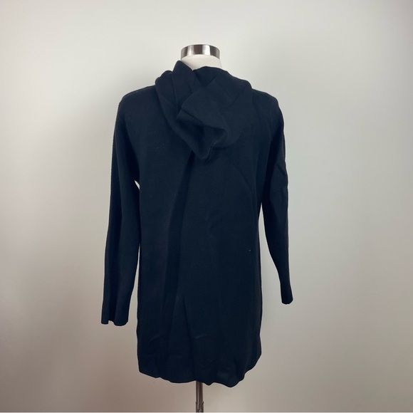 Sioni Black Blue Brown Floral Hooded Sweater Long Sleeve Knit Women Large - Picture 6 of 7